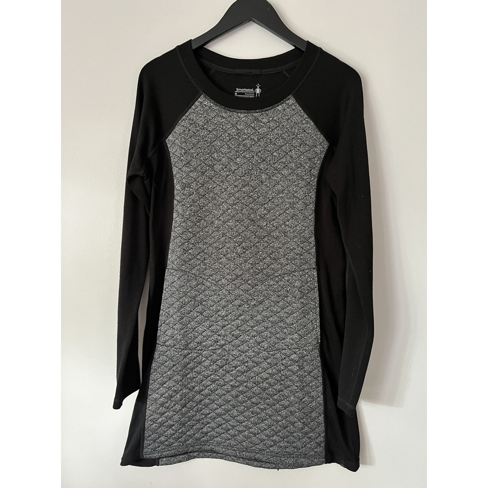 Smartwool Dress Womens Medium M Black Gray Diamond Peak Quilted Merino Wool